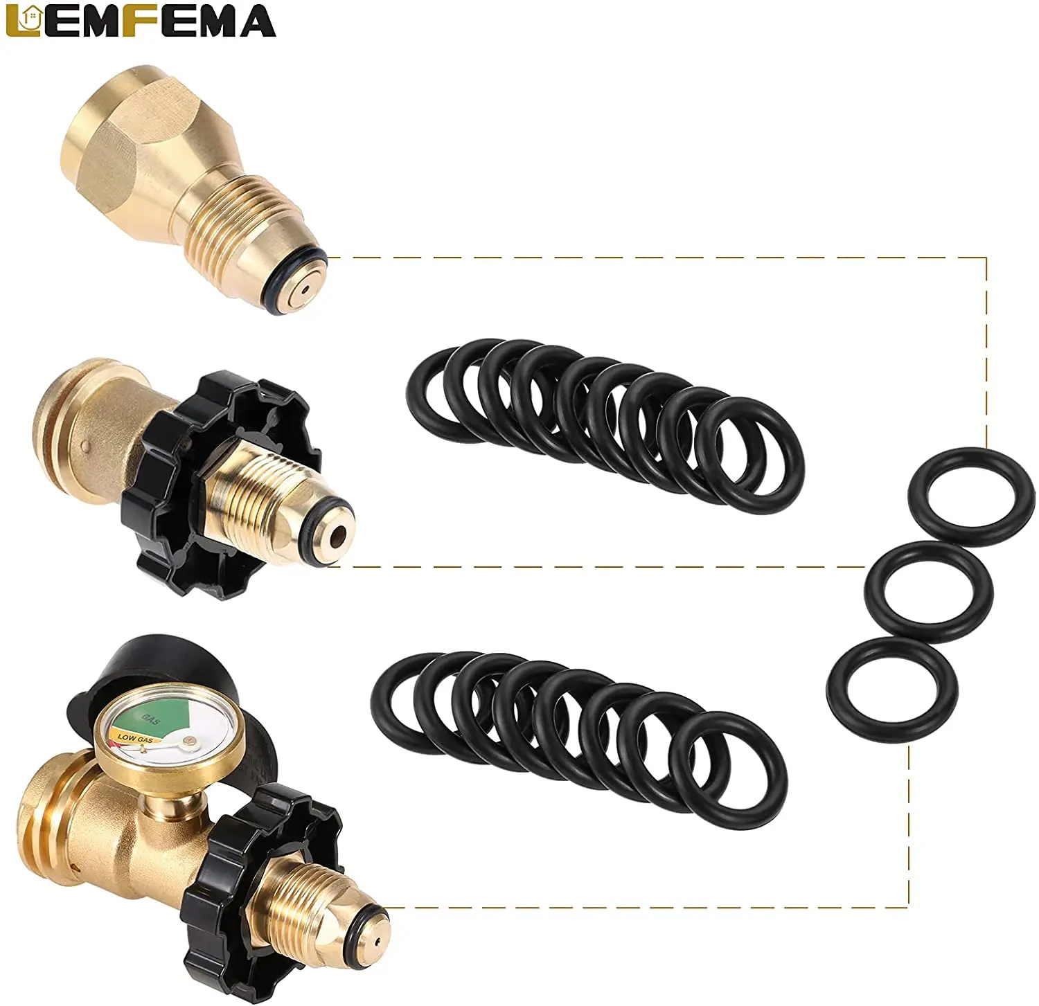 20pcs/set Propane Natural Gasket O-Ring Gas Leakage Sealing Soft Ring Adapter Fitting Cylinder POL Connector Replace Accessories