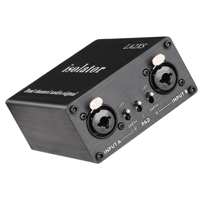 2-Channel XLR Audio Isolator Noise Reduction Filter Eliminates Current Noise 6.5 XLR Mixer Audio Isolators Dual-Channel 6.5 audio adapter
