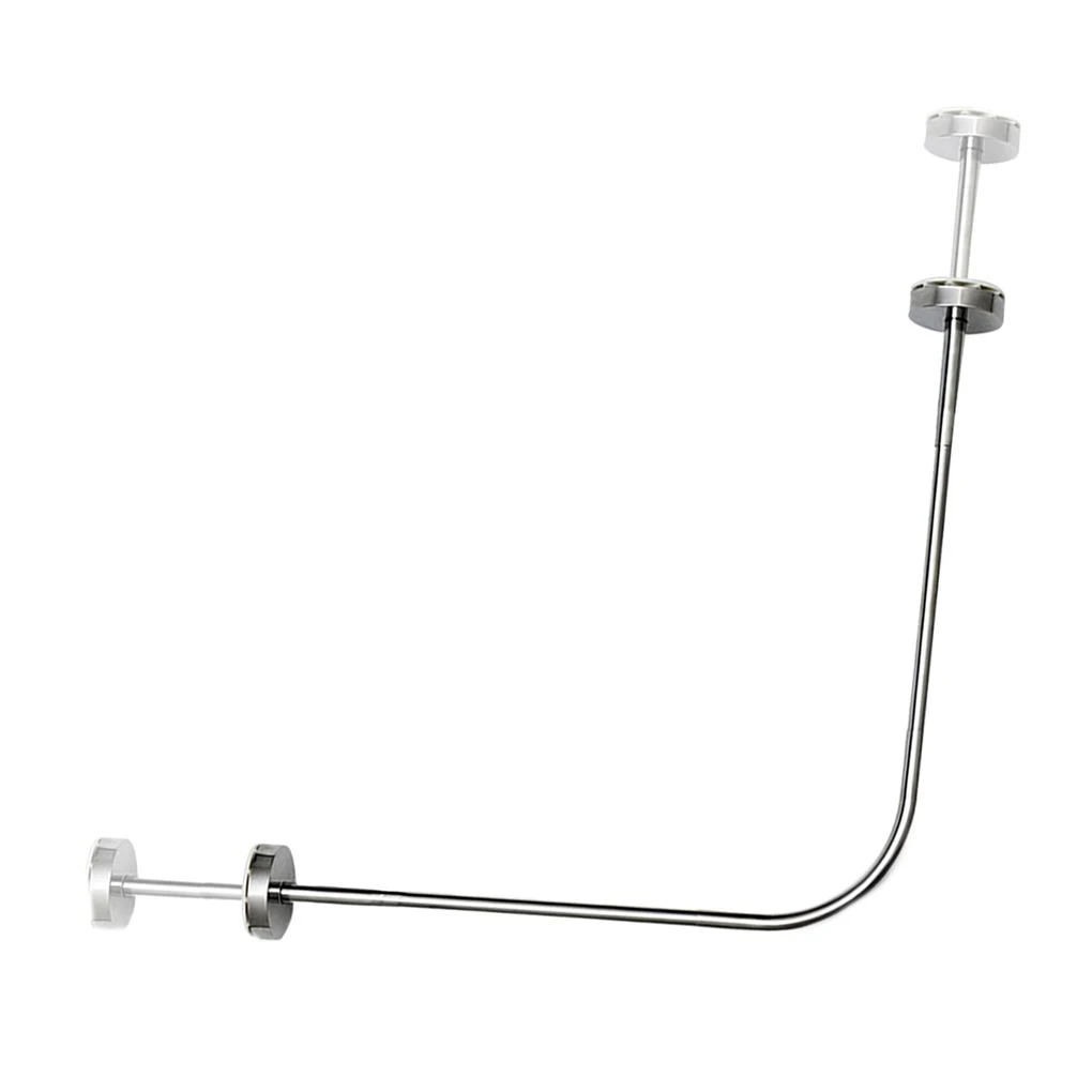 Shower Curtain Pole Curved Space Saving Rail Rod Arc Corner Antirust