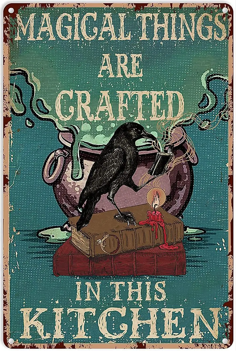 Жестяной знак Witch Kitchen, изысканный винтажный металлический знак для интерьера, улицы, фермерского дома, кофейни, украшения стен на Хэллоуин, искусство