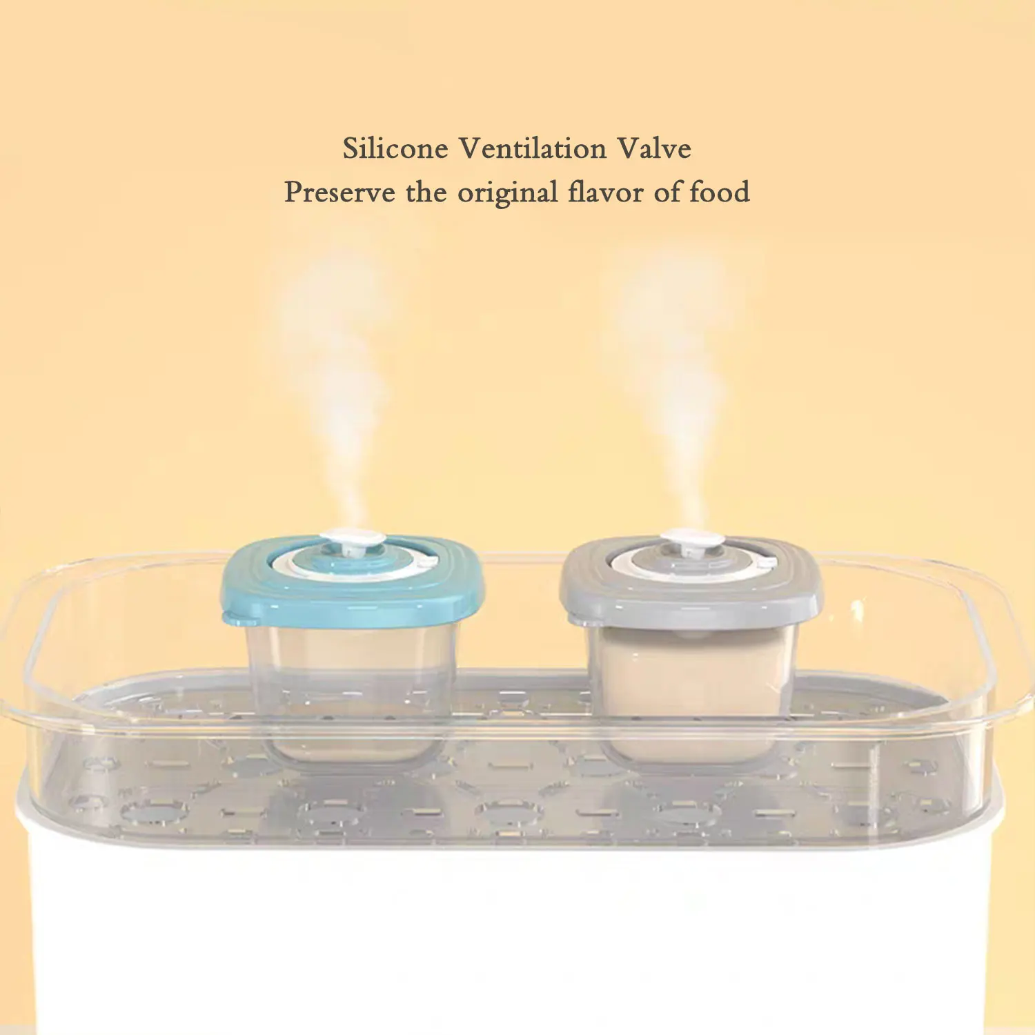 Baby Food Container Sealed Counting Sorting Container Snacks Portable Fresh Seal Microwaveable 1pcs