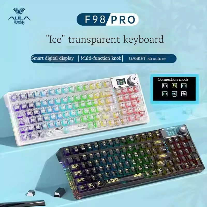 

Tarantula F98pro Wireless Customized Transparent Mechanical Keyboard Bluetooth The Third Mock Examination Full Key Hot Plug