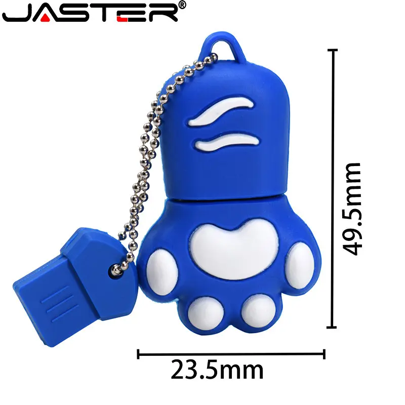 Karikatür Kedi Paw Kalem 64GB Anahtarlık Pendrive 32GB Kırmızı USB Flash Sürücü 16GB 8GB 4GB Sevimli Yeni Memory Stick Ücretsiz_voghion.com