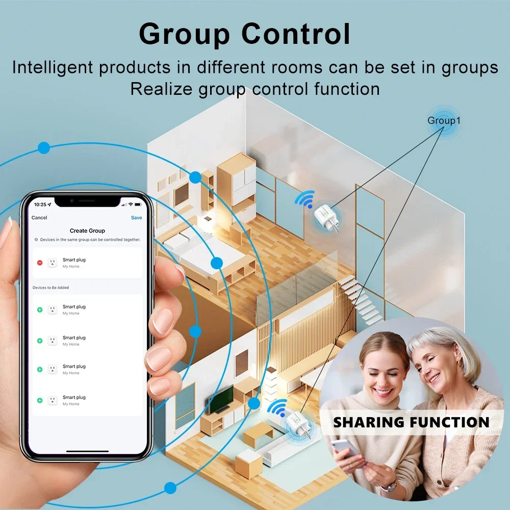 Smart Plug WiFi Socket EU Plug 20A Power Monitor Timing Function Tuya Smart Life APP Control Works with Alexa Google Home Alice - 6