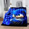 The SS-Sonic Cartoon Priend Blanket Soft Warm Throw Bedroom Decor Napping Couch Sofa Bed Chair Cover for Boys Girls 1