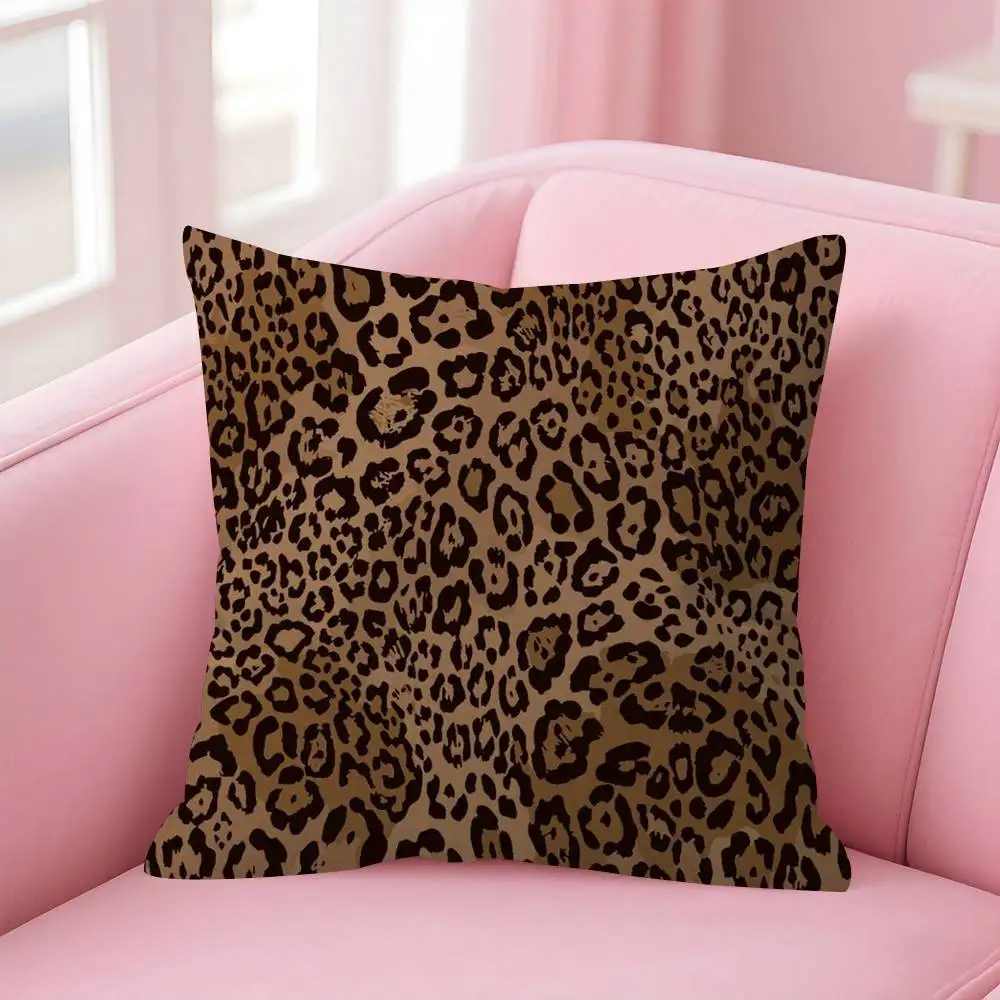 Modische, coole Kissen mit Leopardenmuster, personalisiertem Bild und Text, dekorative Kissen für den Haushalt, Geschenke für den Haushalt, 45 x 45 cm – Detail 12