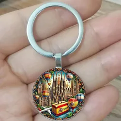 Vintage Round Keychain - The Perfect Gift for Travel Enthusiasts Exploring Spain (33)