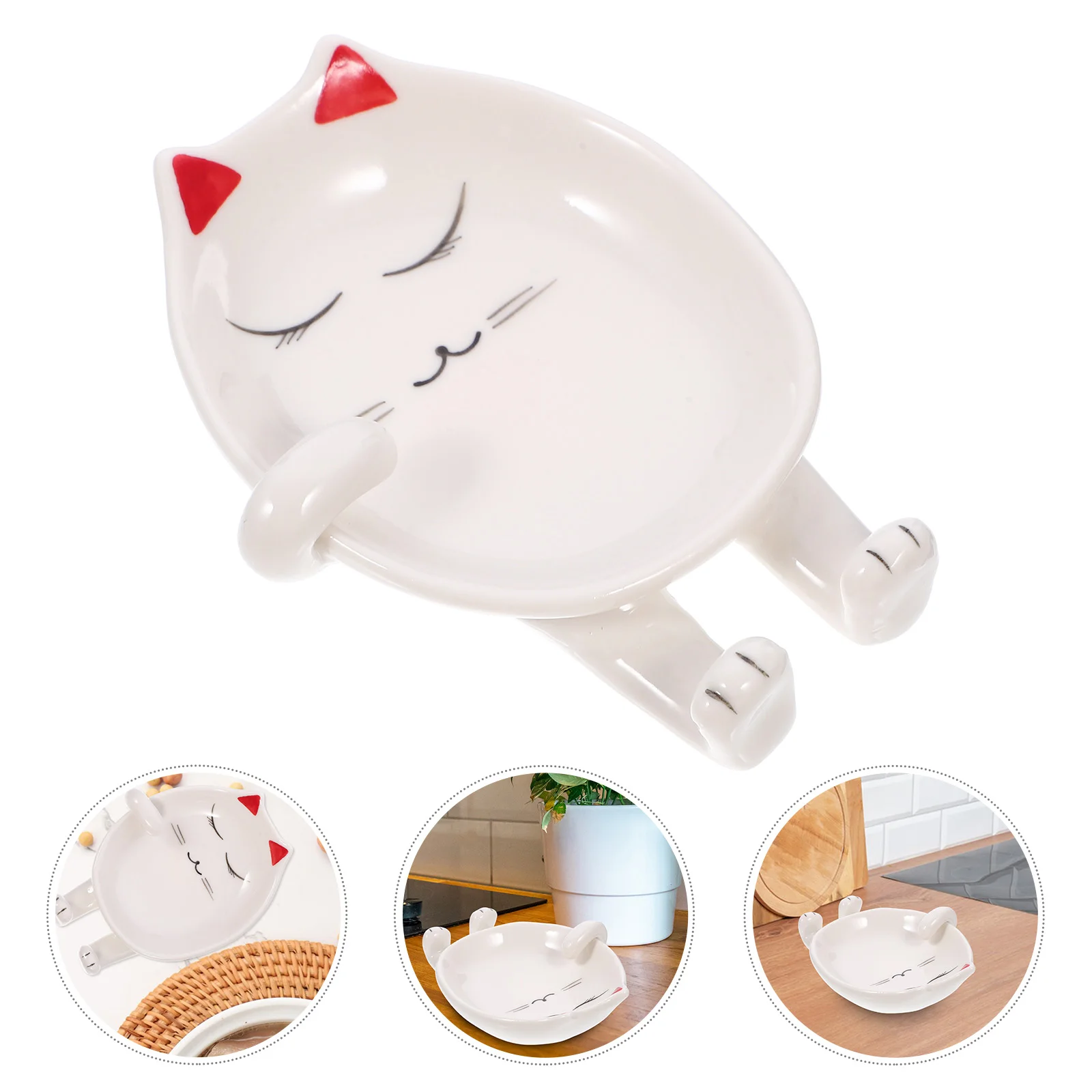 

2pcs Ceramic Spoon Rest Ceramic Pot Lid Holder Reusable Scoop Holder Kitchen Gadget Ceramic Ladle Rest