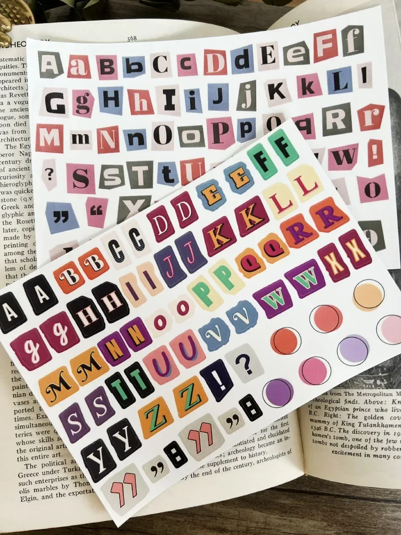 Alphabet Label Stickers Korea Ins English Alphabet Number Symbol Label Sticker DIY Scrapbooking Journal Base Collage Diary Album Happy Plan Decoration alphabet label stickers