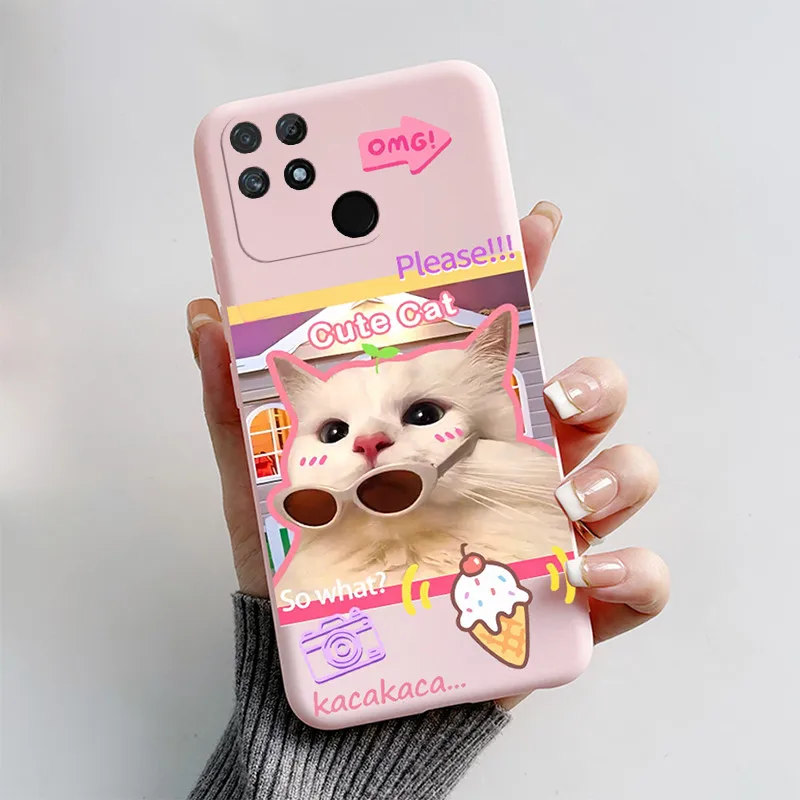Cute Cat Cartoon Shockproof Soft Silicone TPU Phone Back Cover
