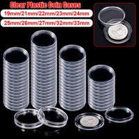 10/25/50/100Pcs 19-33mm Transparent Coin Cases Holder Coin Collecting Box Case Coins Storage Capsules Protection Boxes Container