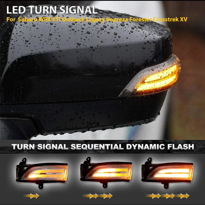 For Subaru Crosstrek Forester Outback WRX Impreza 2x LED Rearview