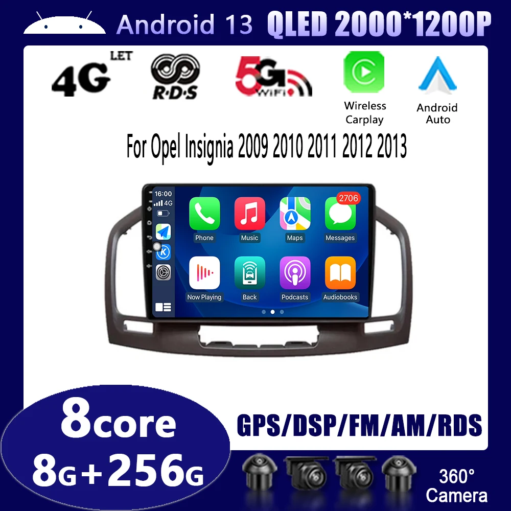 

Автомагнитола для Buick Regal Opel Insignia 2009 2010 2011 2012 2013, мультимедийный видеоплеер с GPS-навигацией, Android, 4G