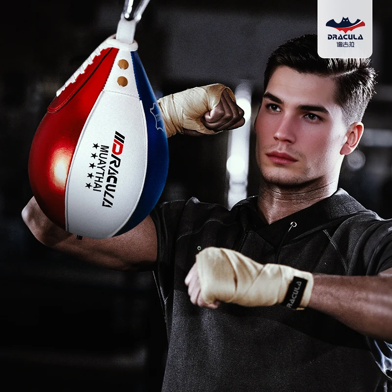 1PC Boxing Speed Bag Leather Speed Bags Punching Ball-Exercise Workout MMA Bag for Adults