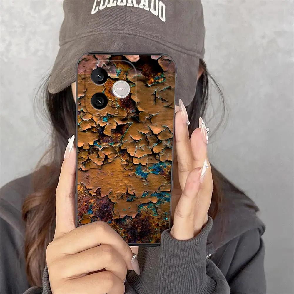 Coarse Metal Texture Rust Phone Case - Stylish Protective Shell Cover