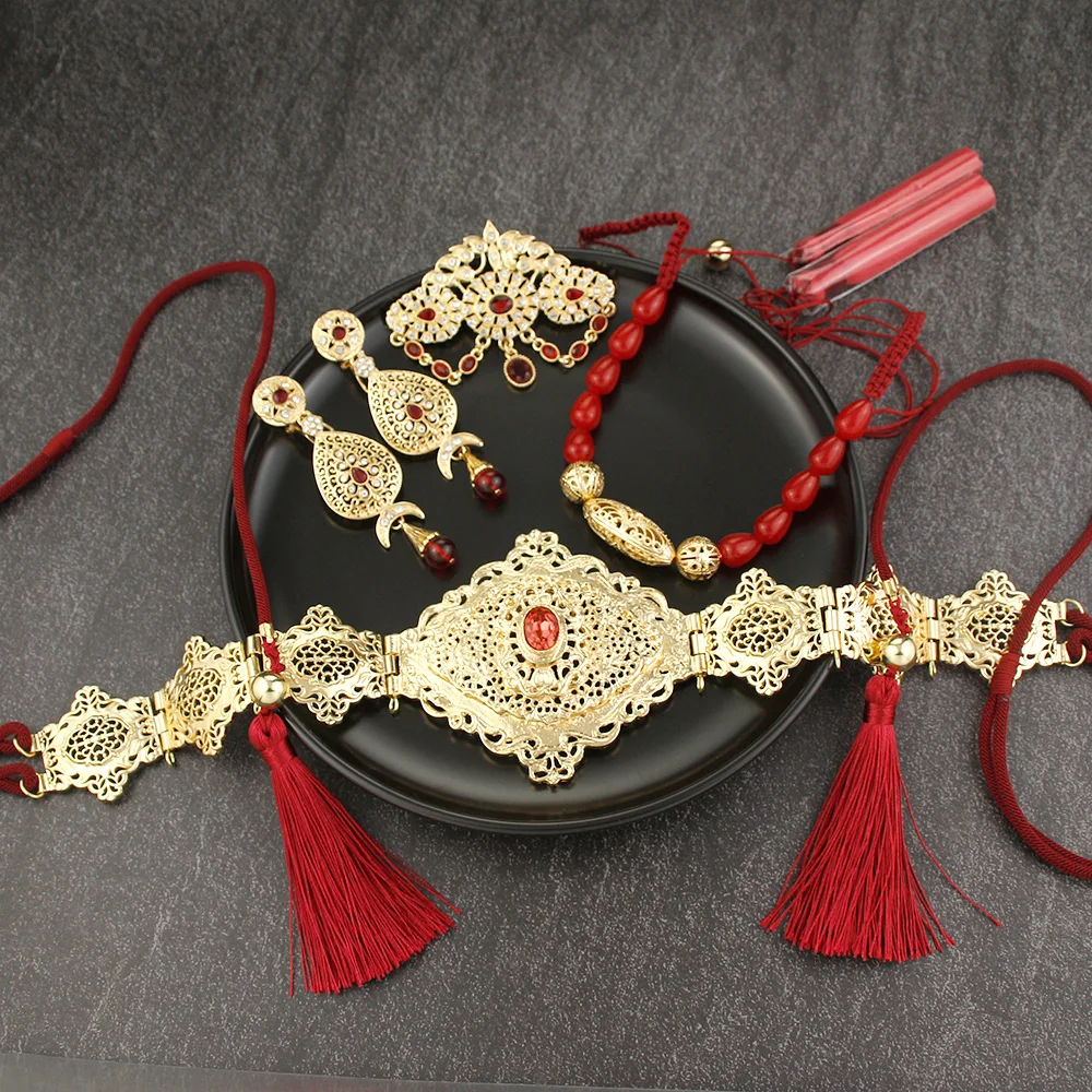 Sunspicems Morocco Jewelry Set Caftan Brooch Arab Drop Earring Rope ...