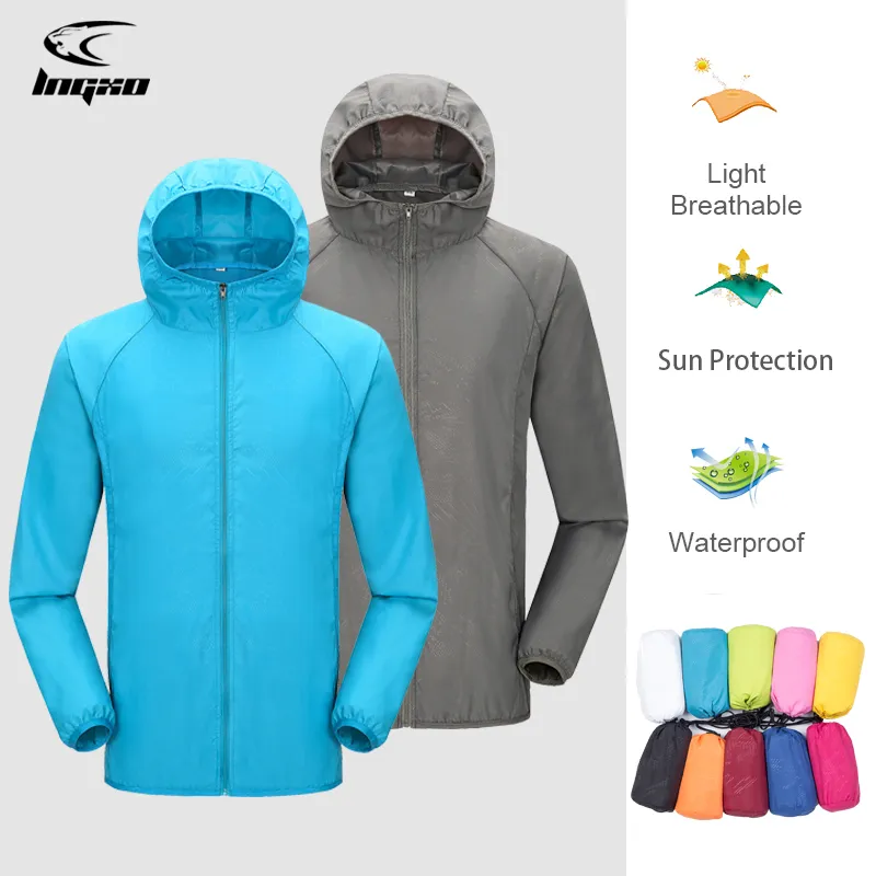 Camping Rain Jacket Men Women Waterproof Sun Protection Clothing Fishing Hunting Clothes Quick Dry Skin Windbreaker With Pocket|Hiking Jackets| - AliExpress