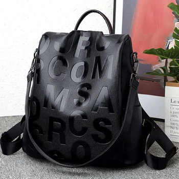⁦2022 New Women Backpack High Quality Soft Leather Backpack School Bags For Girls Large Capacity Anti-theft Travel Backpack Sac⁩ – תמונה ⁦2⁩