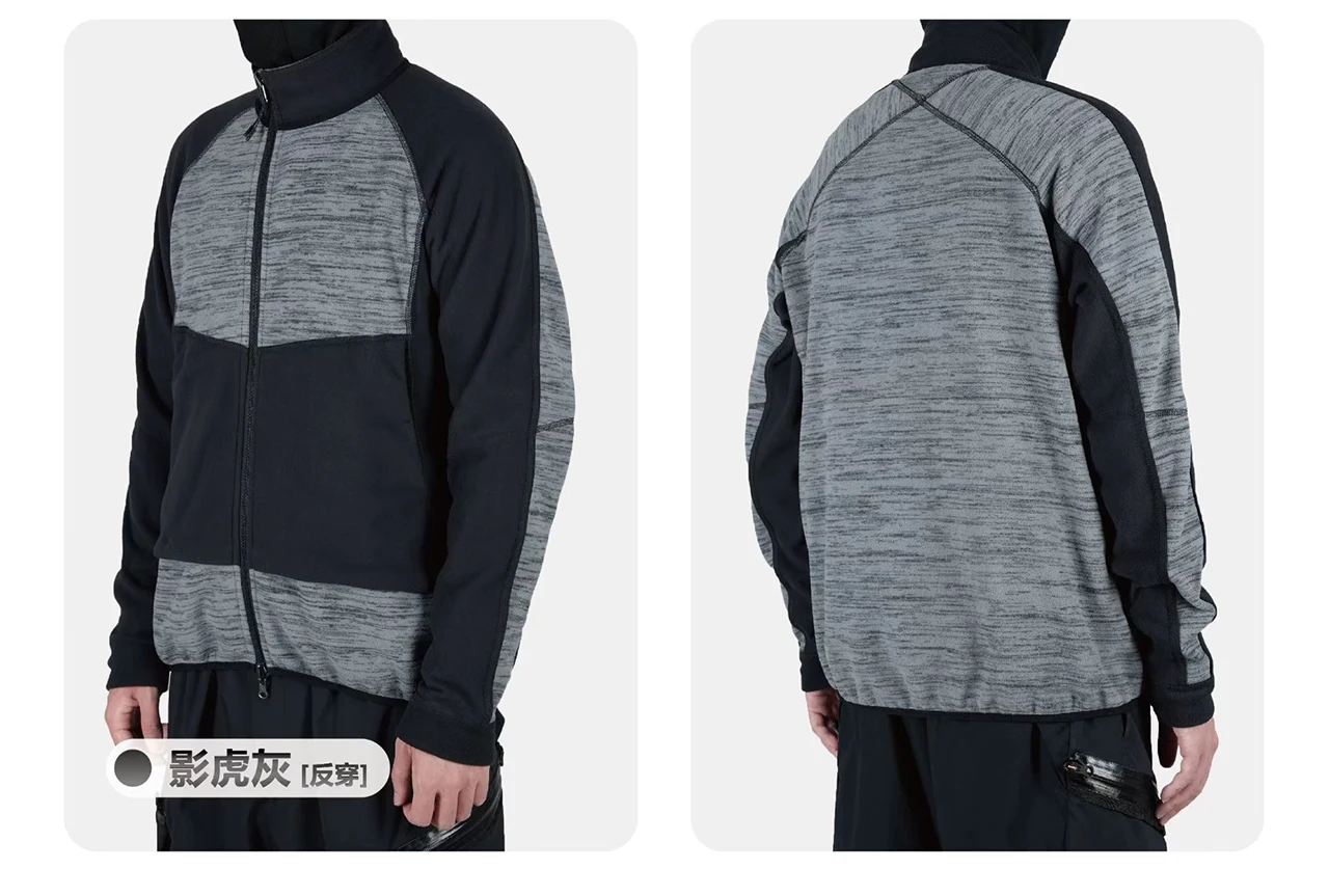 Reindee Lusion 25aw Two-side PolartecThermalPro fleece inner jacket stand collar x-shape cut back techwear gorpcore