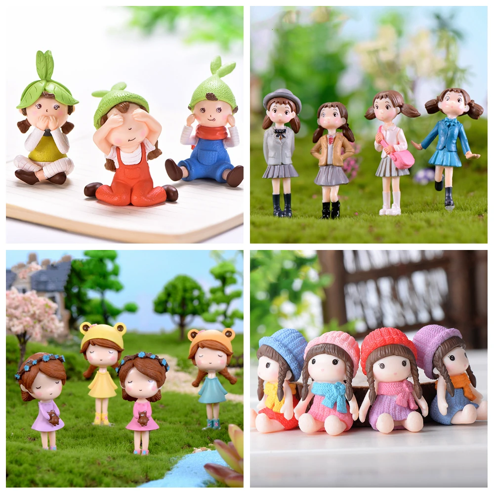 Miniature Fairy Garden Accessories Cute Kawaii Lovers Ornament Statue Figurines Home Garden Landscape Dollhouse Terrarium Decor