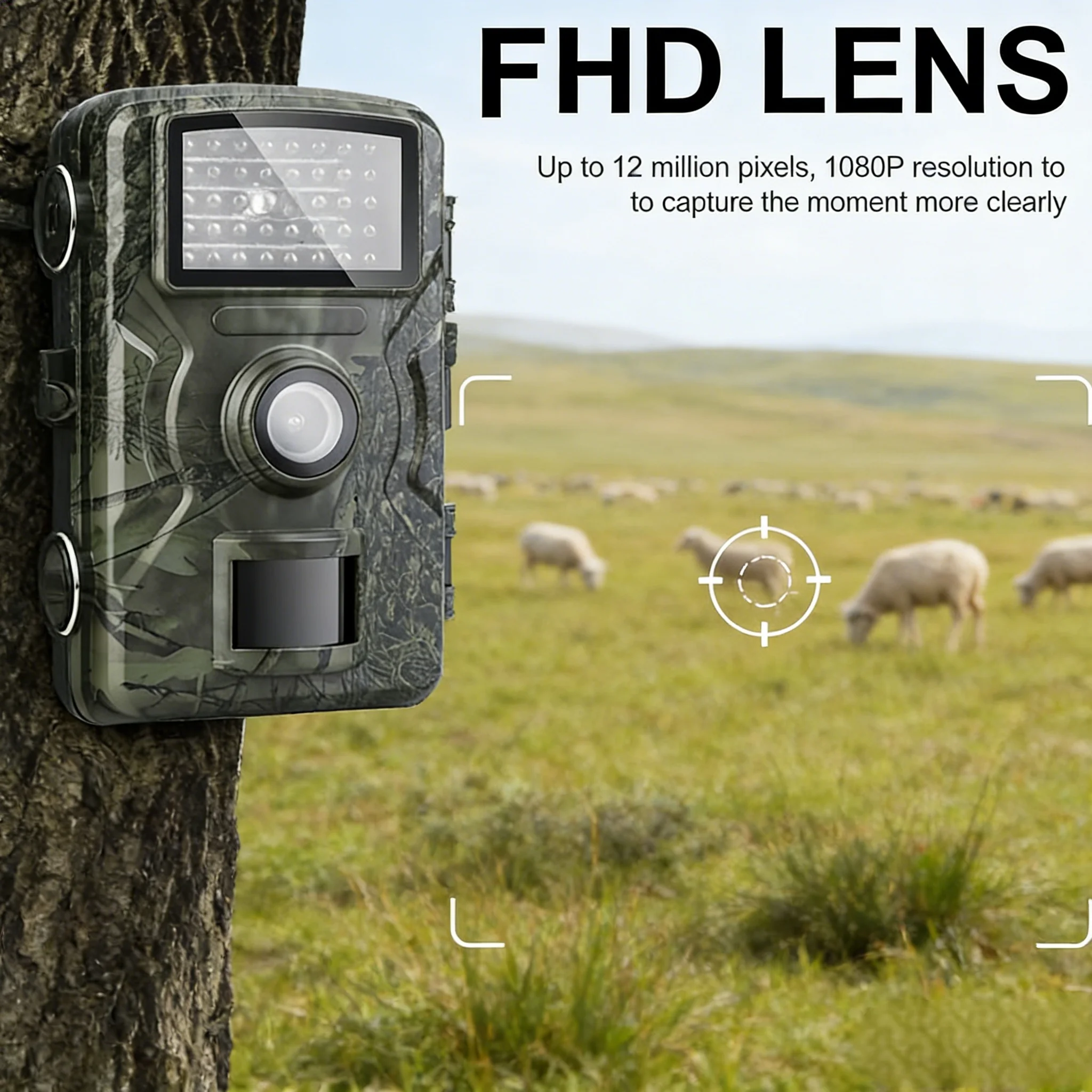 Caméra de chasse 2026 vision nocturne IR 1080p - Détection mouvement pour observation faune sauvage