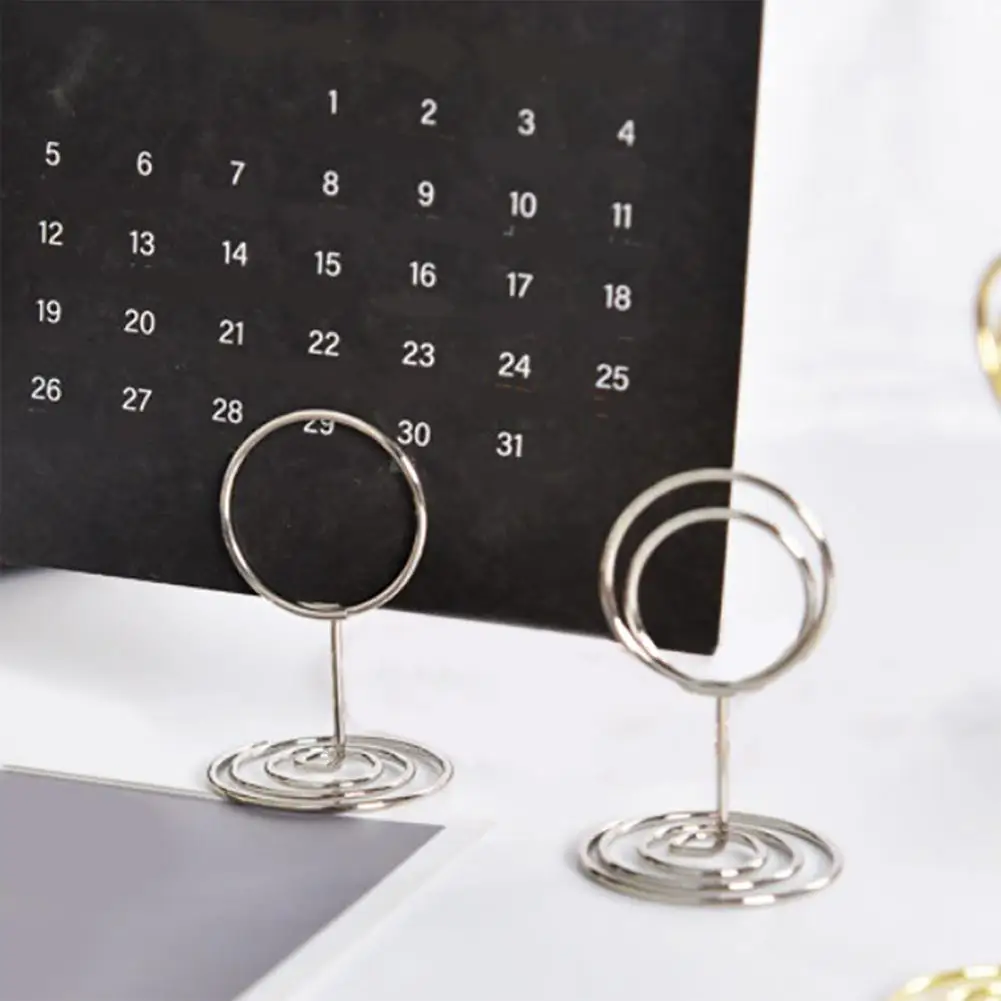 30Pcs/Set Metal Card Holder Desktop Standing Multifunctional Mini Photo Picture Menu Memo Table Number Display Clip Organizer