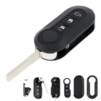 3 ปุ่มกุญแจรถรีโมทคอนโทรลพับเปลี่ยน Key SHELL Case Fit สําหรับ Fiat 500 PANDA Punto Bravo 2