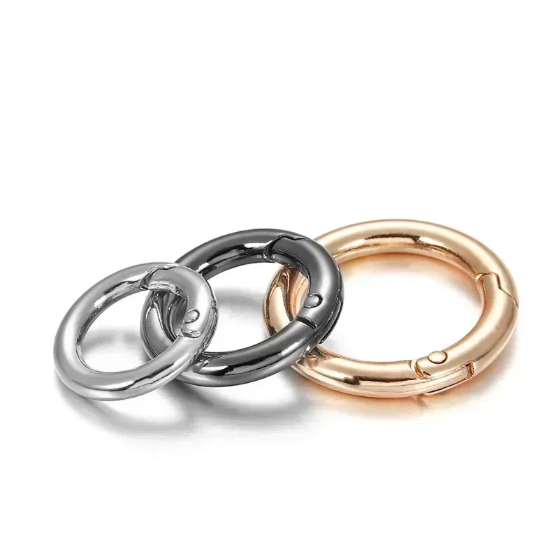 Spring Ring Clasp Metal Keyring Clasp Metal Jump Rings Snap Hook Keychain Rings Spring Gate O Ring 2/5/10pcs Metal Ring Spring Clasps for DIY Jewelry Openable Round Carabiner Keychain Bag Clips Hook Buckles Connector