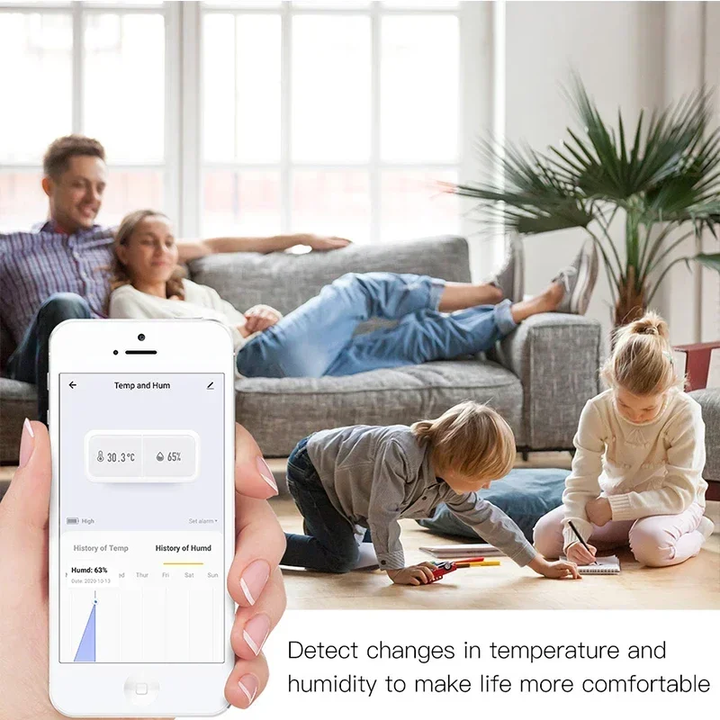 Tuya-ZigBee 스마트 온도 및 습도 센서, 배터리 전원 보안 투야 스마트라이프 앱 알렉사 구글 홈