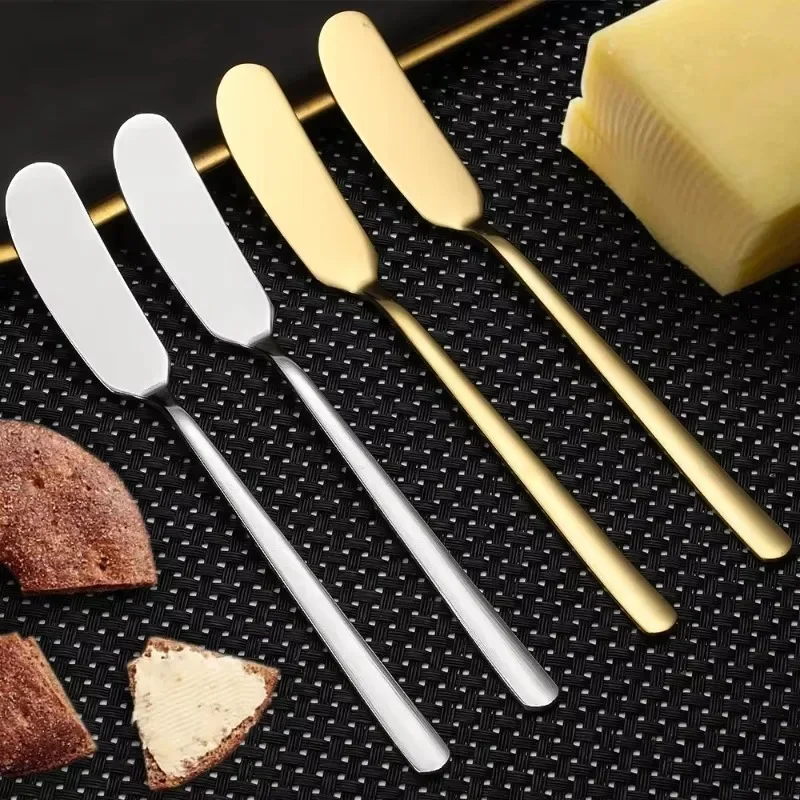 4/1PCS Butter Knifes Stainless Steel Cheese Cutter Knifes Long Handle Bread Jam Spreaders Cream Toast Cutlery Kitchen Gadgets