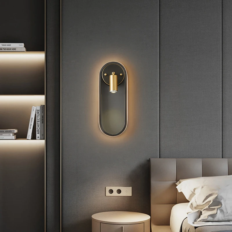 Nordic Copper Oval Wall Light with spotlight 5 Nordic Copper Oval Wall Light with spotlight 5