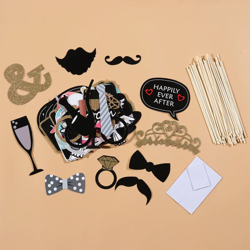 Description Picture 3 of itemWedding Party Photobooth Props Beard Lips Mr Mrs Just Married Camera Photo Prop table ornament multiuse home wedding party decor