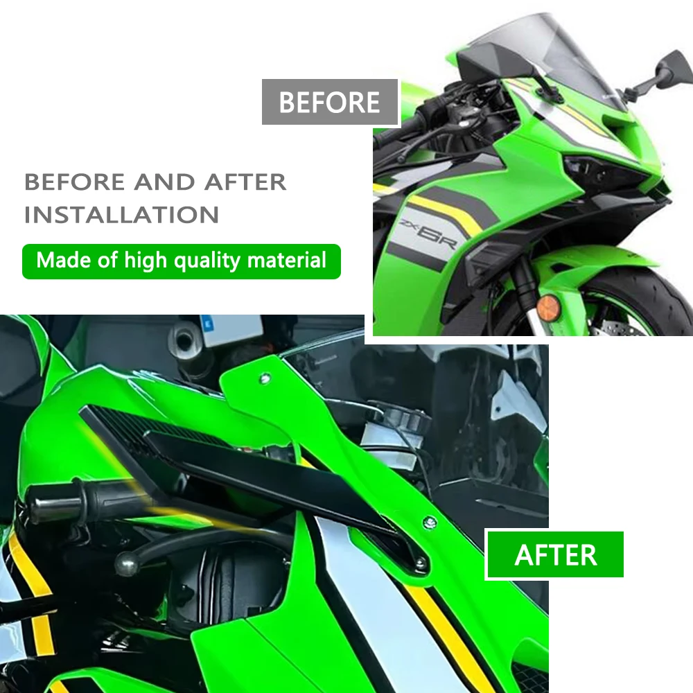 가와사키 닌자 636 ZX6R 2019-2025 2024 ZX-6R ZX636용 오토바이 사이드 미러, 회전 조절 가능한 백미러 키트