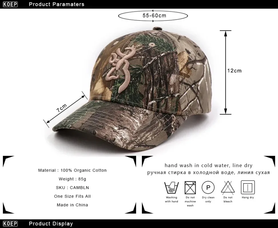 New High Quality Embroidery Camouflage Baseball Cap Men Women Outdoor Sports Jungle Hunting Hiking Fishing Adult Fashion Sun Hat 2