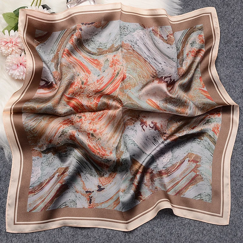 Mulberry Silk Scarves Women's Summer French Silk Scarves Versatile Twill 53cm Square