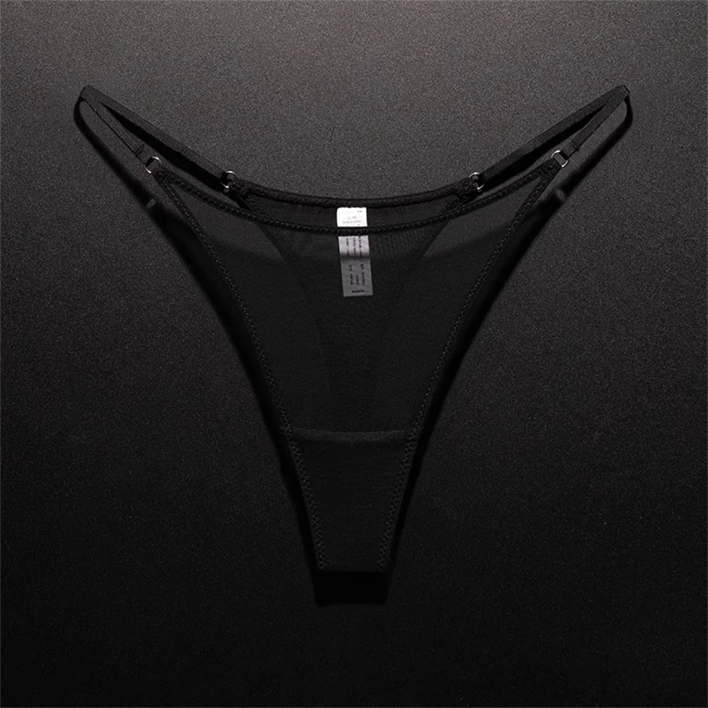 High Slit Women Seamless Thong Ultra-thin Mesh Sexy Underwear Transparent Gauze Sports Fitness G-string Plus Size