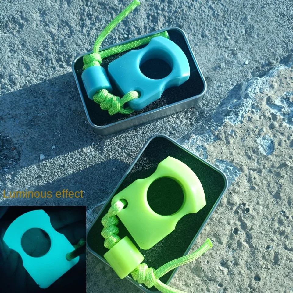 

Luminous Resin Brass Knuckle EDC Tool Iron Boxed Non-Metallic Fashion Pendant Fluorescent Item