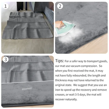 Gray Memory Foam Baby Play Mat for Playpen Thick Large Crawling Mat for Floor Soft Velvet Non-Slip for Kids Playroom Mat Rug 6