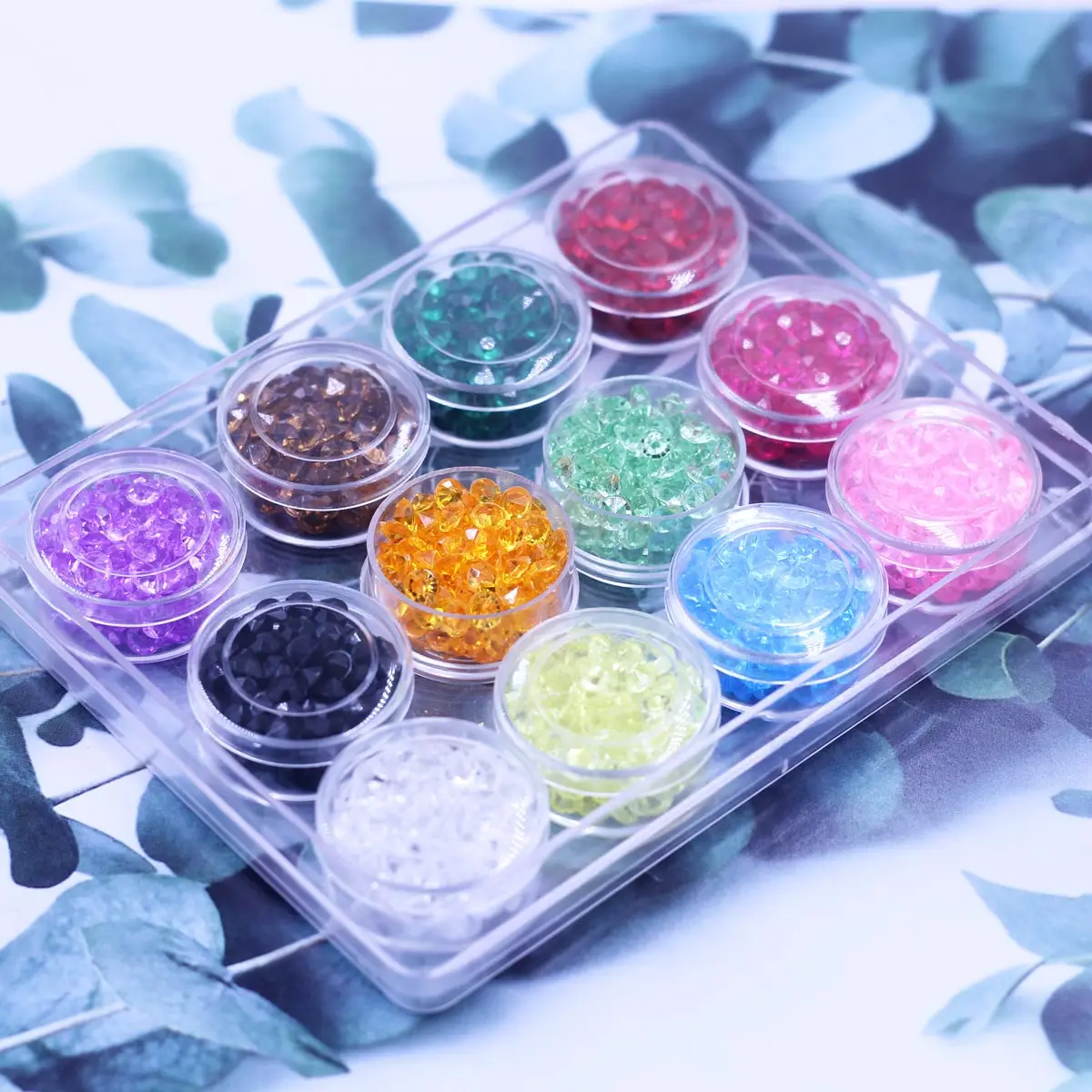 1 Box Acrylic Rhinestones Mixed Colors 5mm For Kids Painting Nail Embellishments Scrapbook Jewelry DIY Finding 13cm