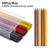 16pcs/Box 2.8mm 2B Solid Carpenter Pencil Replaceable Lead, Woodworking Mechanical Pencil Lead Marking Architectural Accessory 2