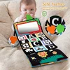 Newborn Tummy Time Mirror Toys 6 12 Months Brain Developmental Baby Mirror Cloth Book High Contrast Black and White Sensory Toys 4