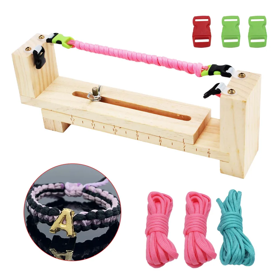 Kit Per Braccialetti In Paracord - Jig In Legno Regolabile Con Accessori Per Intrecciare - Foto 6