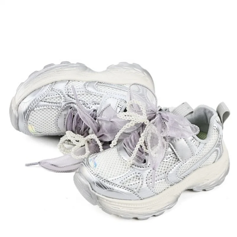 Fashion Tennis Shoes for Girls Children Casual Sport Sneakers Kids Mesh Breathable Lightweight Trainers Princess Shoe 26-38 6