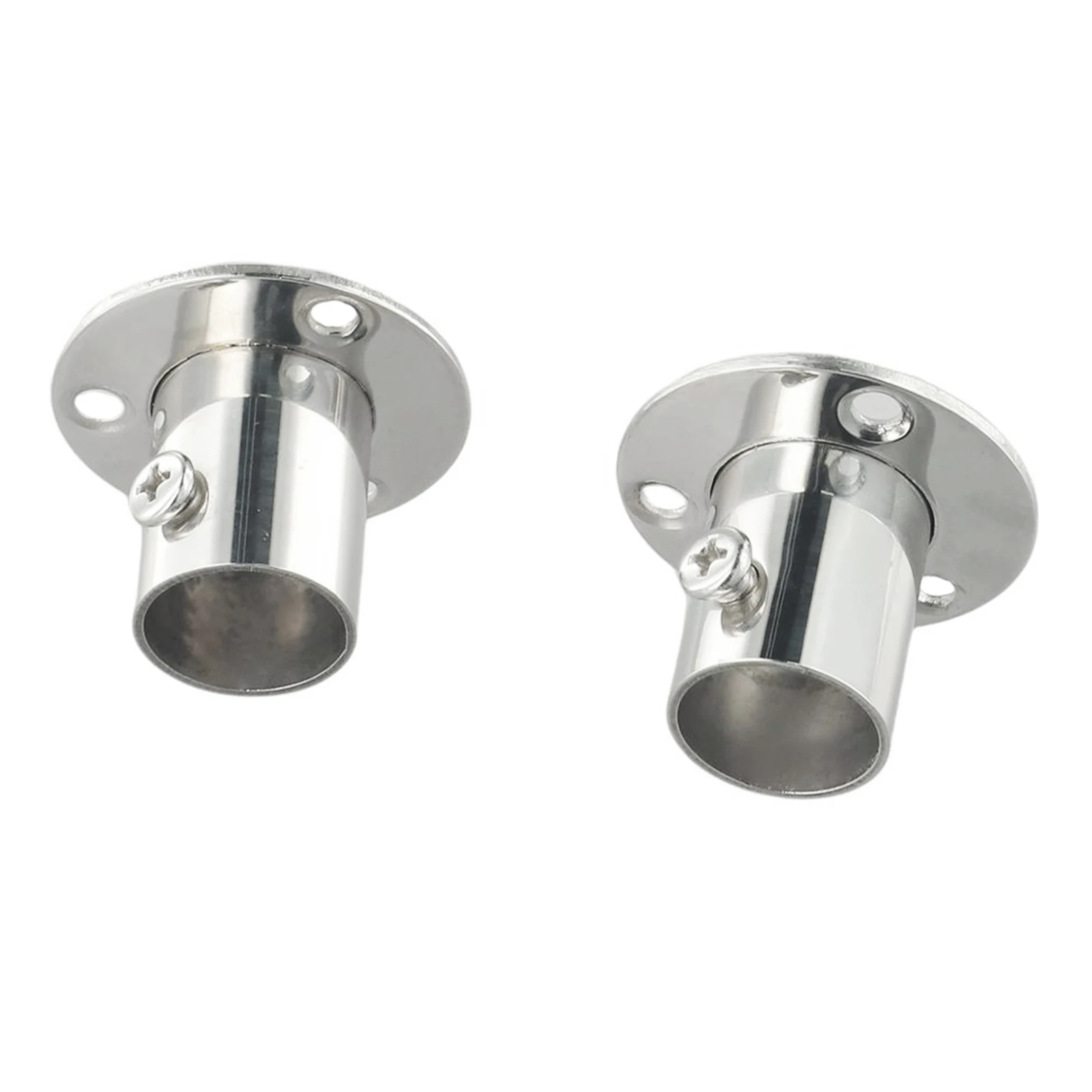 Description Picture 6 of item2Pcs Stainless Steel Flange Socket Closet Rod End Supports Wardrobe Curtain Cloth Rod Seat Round Tube Seats Bracket Rod Holder