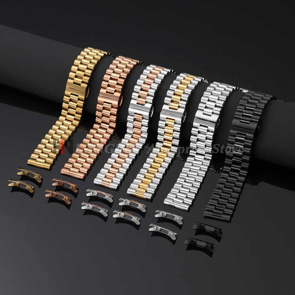 Universal Solid Stainless Steel Watch Strap - Premium Curved End Wristband