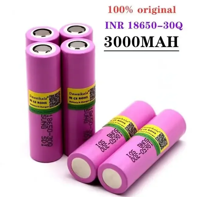 

100% Original 3.7V 3000mAh for Samsung INR 18650 INR18650 30Q li-ion battery discharge 15A Rechargeable Batteries Flashlight