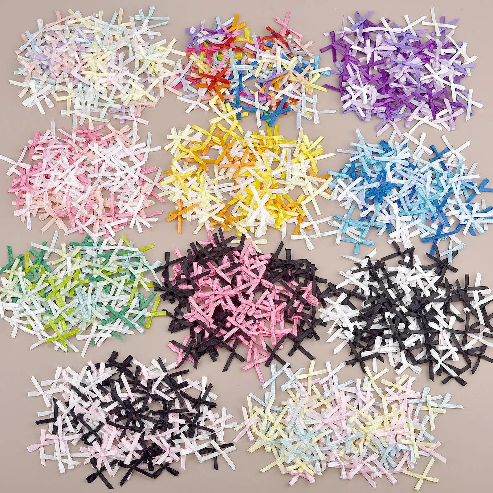 Mini Satin Ribbons 100Pcs Flowers Bows Ties For DIY Craft Scrapbooking Embellishment Pets Hair Clothes Decoration