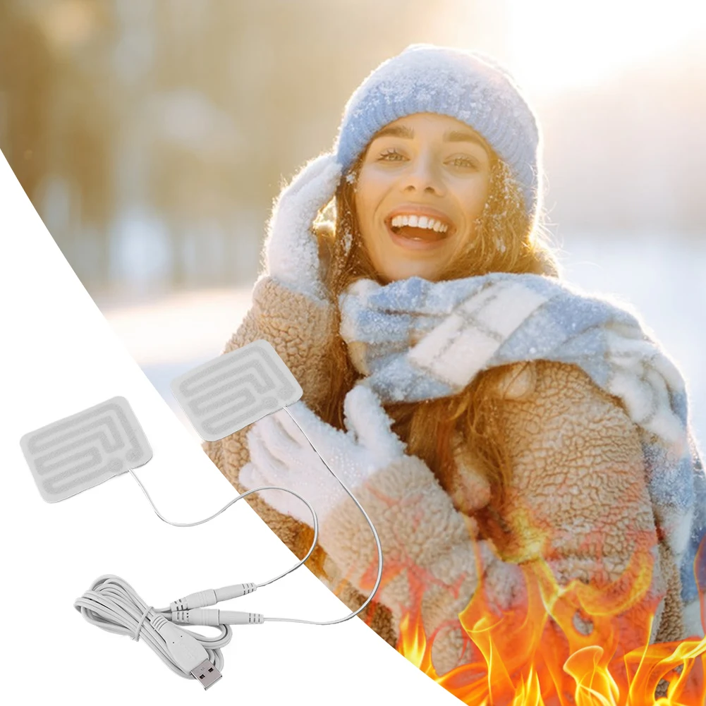 1-5PCS USB Heating Pad Electric Heated Gloves Pad Multi-Function Heating Mat Graphene Heated Mat Warmer for Neck Shoulders Legs