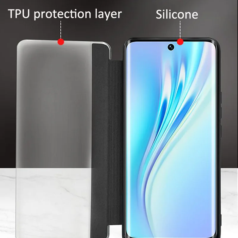 Clear Window View PU Leather Flip Case - Premium Phone Cover/s