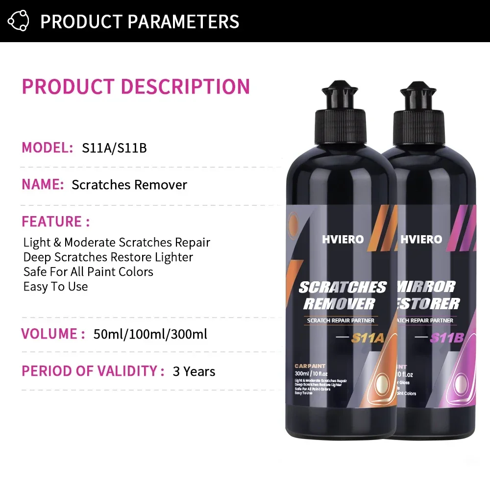 Car Scratch Remover Car Polishing Kit Car Paint Protection 50ML-300ML Paint Care Polishing Liquid Wax Auto Scratch Removal Kit Anti-scratch Repair Agent
